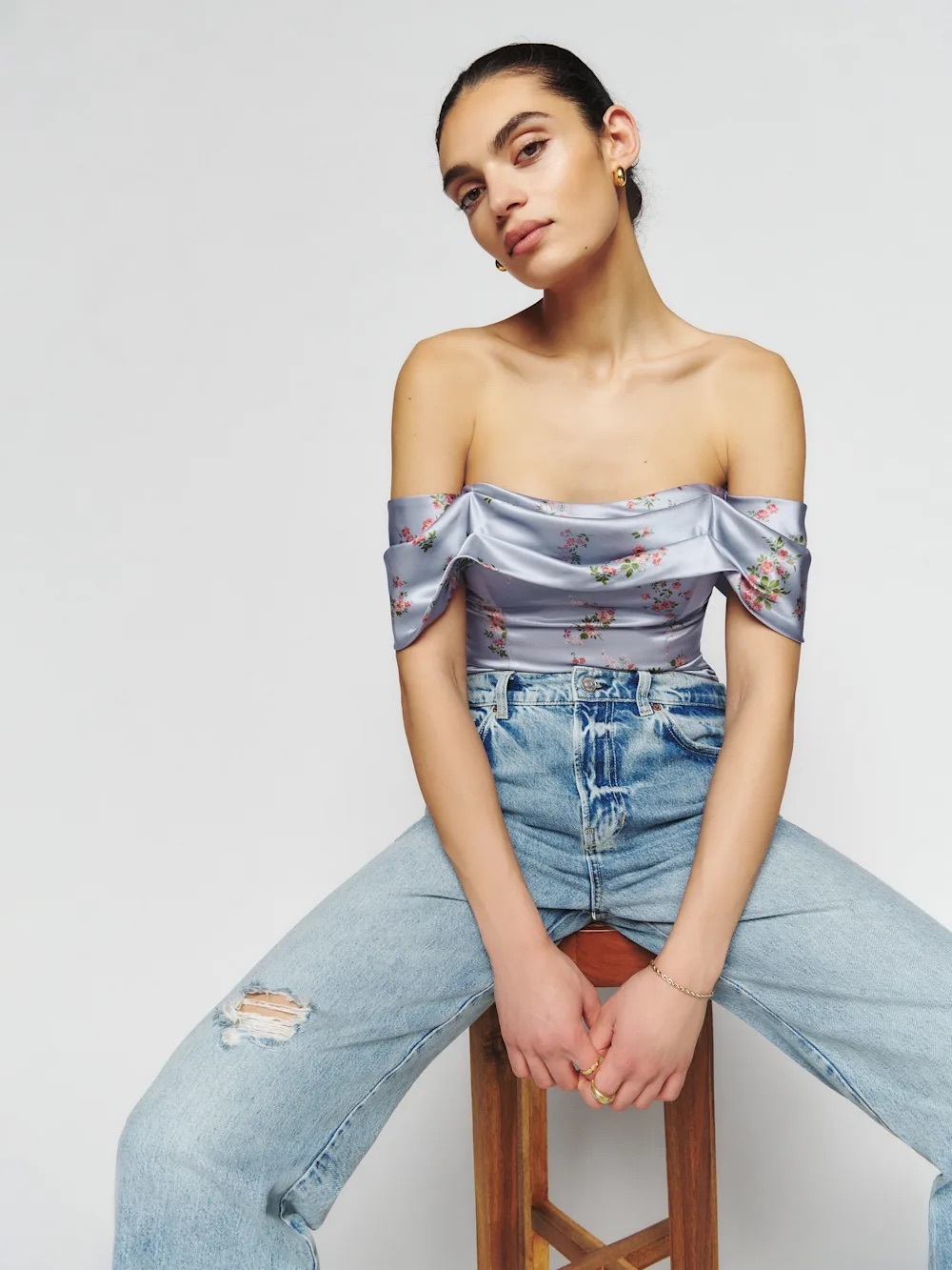 Reformation- Lux Silk Top, Melba